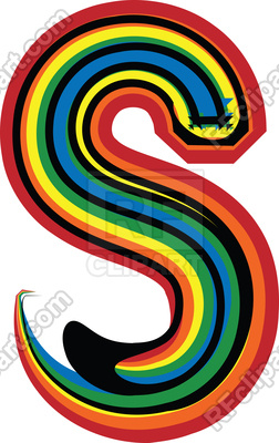 252x400 Colorful Grunge Line Font Letter S Royalty Free Vector Clip Art