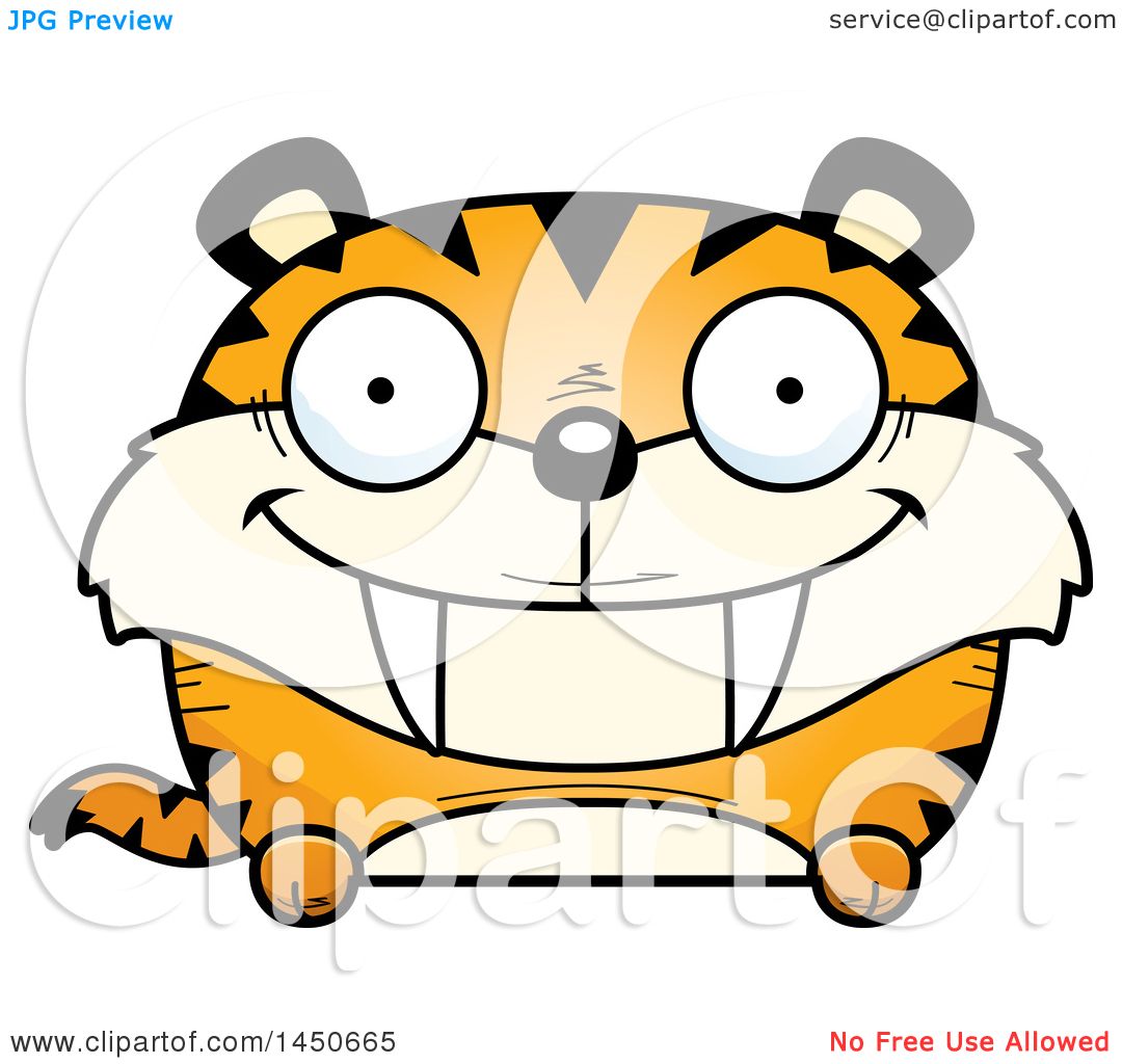 1080x1024 Clipart Graphic Of A Cartoon Happy Saber Toothed Tiger Character