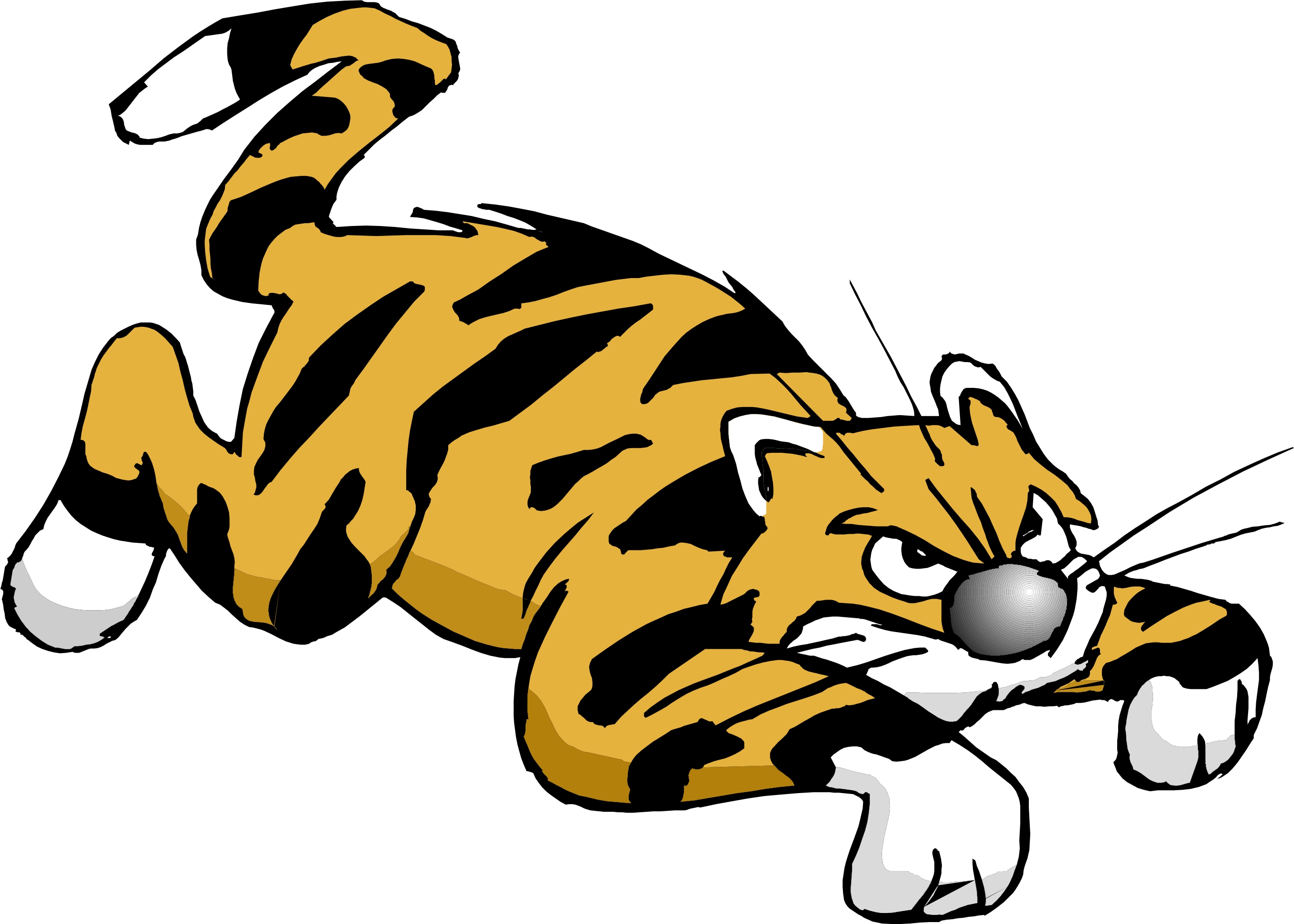 2708x1934 Tiger Clip Arts Images Free Download Black And White