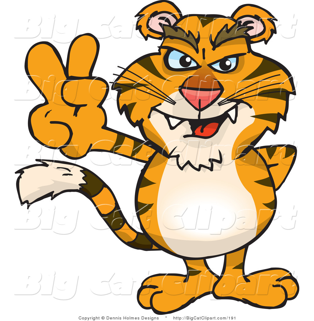 1024x1044 Big Cat Vector Clipart Of A Peaceful Saber Tooth Tiger Smiling