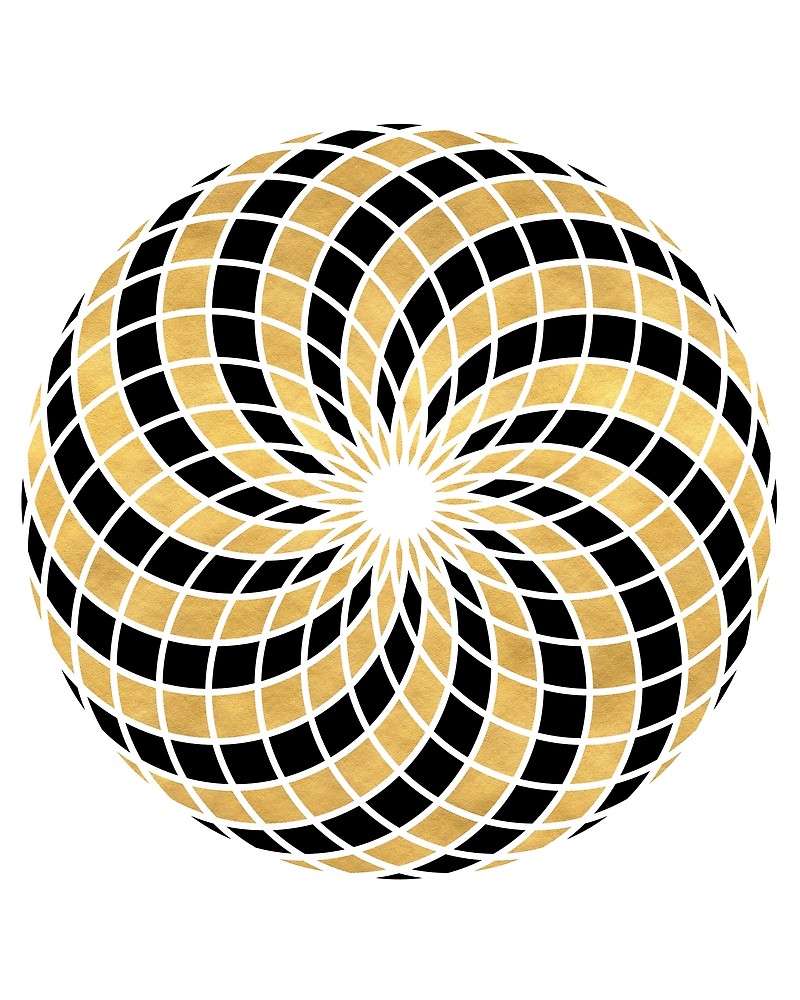 800x1000 Black And Gold Torus Circular Sacred Geometry By Deificusart