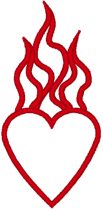 209x425 Sacred Heart Outline Embroidery Design