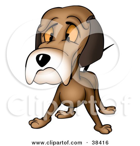 450x470 Clipart Illustration Of A Sad Brown Dog Giving The Puppy Face By