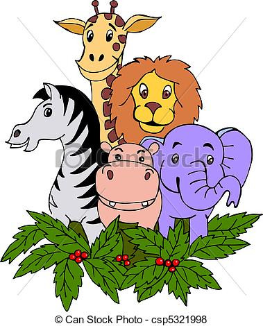379x470 Beautiful Zoo Animals Clipart Hand Draw Safari Animal Vector
