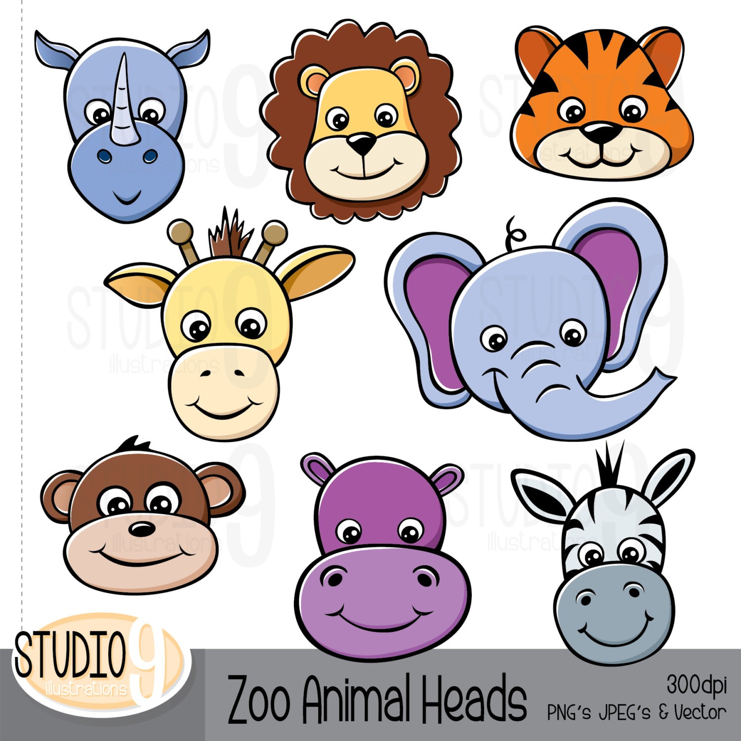 1500x1500 Jungle Animal Clipart Safari Clip Art Zoo Beauteous Animals