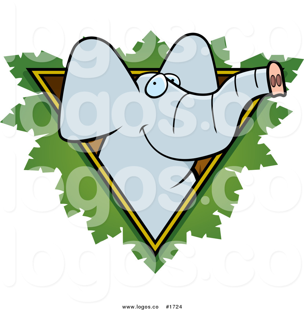1024x1044 Royalty Free Elephant Face Over A Safari Triangle Bordered