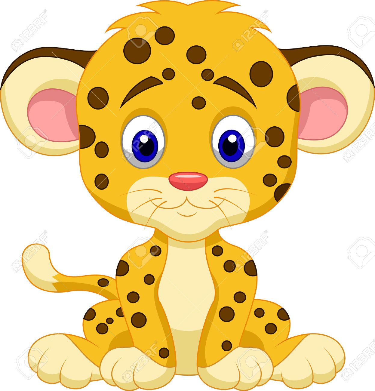 1247x1300 Leopardo De Dibujos Animados Ilustraciones Vectoriales, Clip