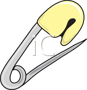 289x300 Clip Art Image A Yellow Safety Pin