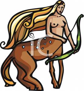 277x300 The Centaur With A Bow And Arrow Clip Art Image