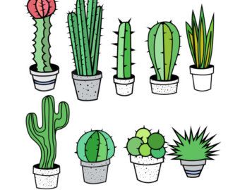 340x270 Cactus Outline Illustration