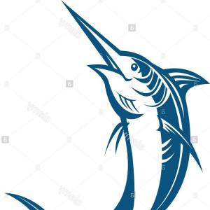 300x300 Royalty Free Clip Art Vector Fishing Logo Of A Black And White