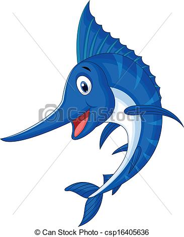 366x470 Vector Illustration Of Marlin Fish Cartoon Vectors