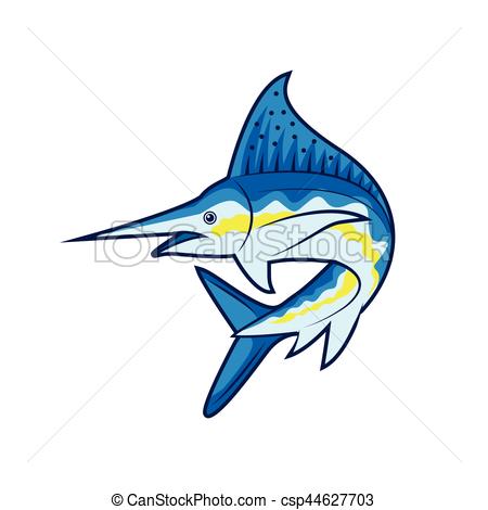 450x470 Blue Marlin Fish Vector Clipart