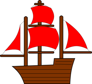 298x270 Red Pirate Ship Clip Art