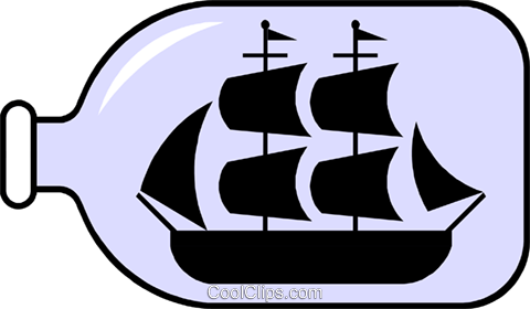 480x280 Ship In A Bottle Royalty Free Vector Clip Art Illustration