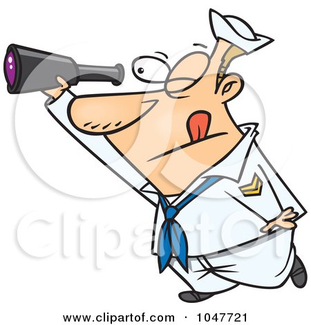 450x470 Royalty Free (Rf) Clip Art Illustration Of A Cartoon Sailor Using