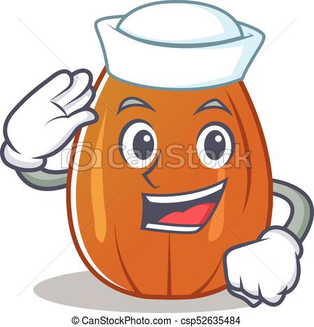 450x469 Sailor Almond Nut Character Cartoon Vector Illustration Vector