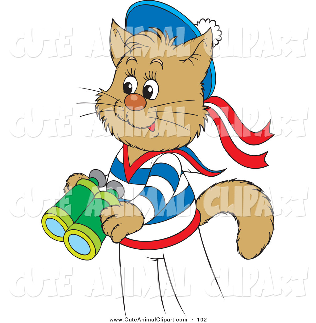 1024x1044 Vector Cliprt Of Cute Brown Sailor Cat In Uniform, Holding