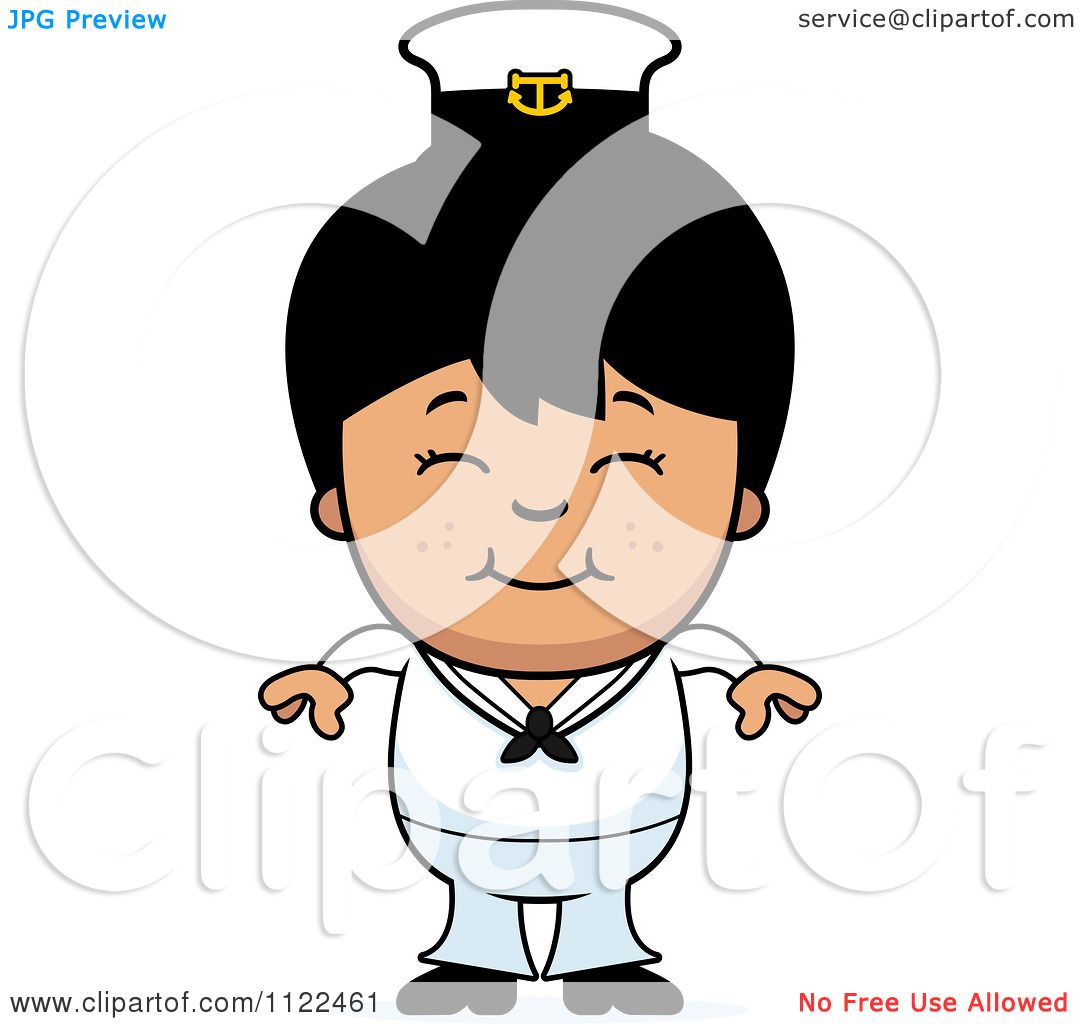 1080x1024 Cartoon Of A Happy Asian Sailor Boy