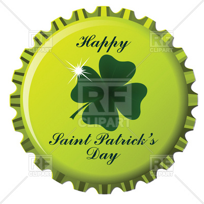 400x400 Happy Saint Patrick's Day Theme On Bottle Cap Royalty Free Vector