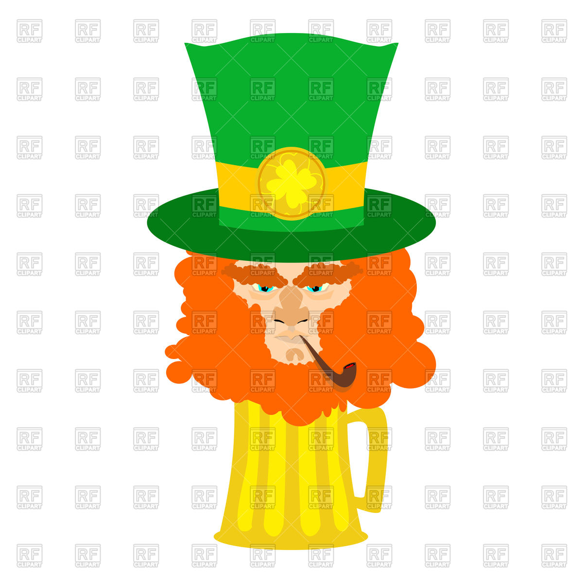 1200x1200 Leprechaun With Red Beard And Beer. St. Patrick's Day Character