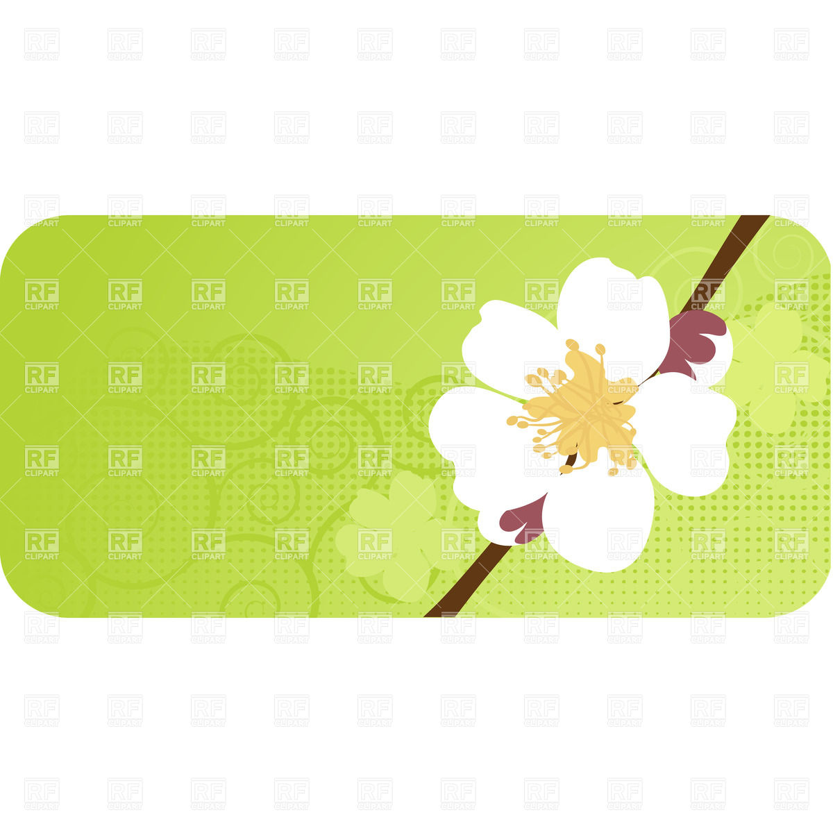 1200x1200 Sakura Stem With White Abstract Flower Royalty Free Vector Clip