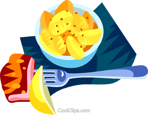 480x373 German Potato Salad Royalty Free Vector Clip Art Illustration