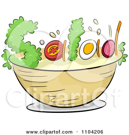 450x470 Clipart Of A Salad Bowl