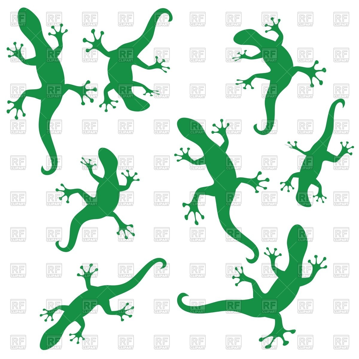 1200x1200 Silhouettes Of Green Salamanders Royalty Free Vector Clip Art