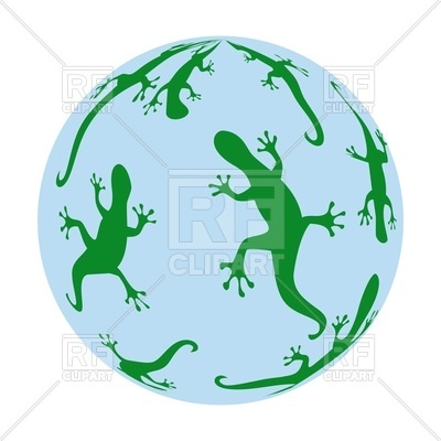 400x400 Sphere With Salamanders Royalty Free Vector Clip Art Image