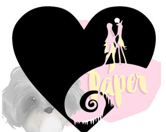 340x270 Jack And Sally Nightmare Before Christmas Inspired Paper Cut File