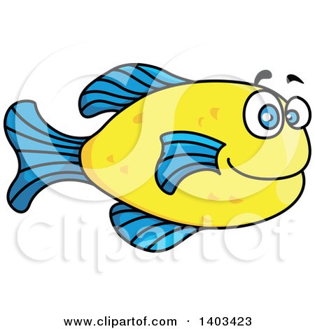 450x470 Clipart Of A Cartoon Marine Fish