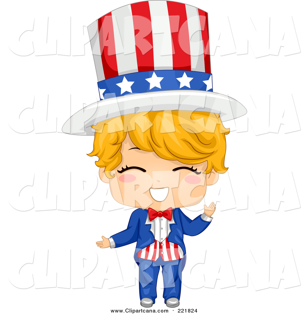 1024x1044 Clip Art Of A Happy Blond White American Boy In An Uncle Sam
