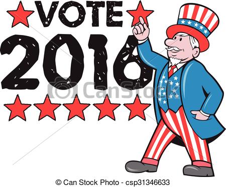450x374 Vote 2016 Uncle Sam Hand Pointing Up Retro. Illustration