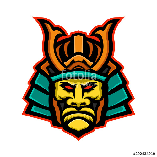 500x500 Samurai Warrior Head Mascot Stock Image And Royalty Free Vector
