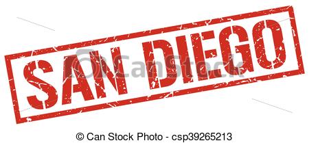450x209 San Diego Red Square Stamp Vector Clip Art