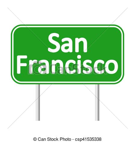450x470 San Francisco Green Road Sign Isolated On White Background Vectors