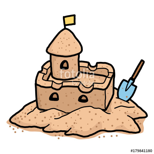500x500 Sand Castle Cartoon Vector And Illustration, Hand Drawn Style