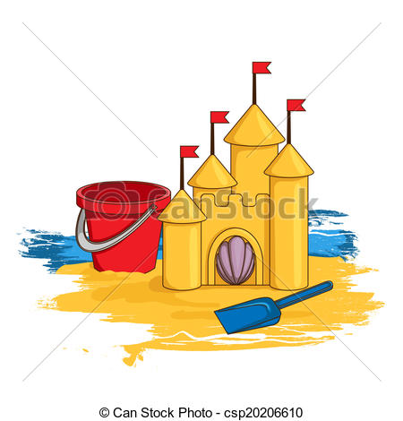 450x470 Cartoon Sand Castle Vector Clip Art