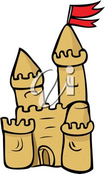 212x350 Clip Art Illustration Of A Sand Castle On The Beach