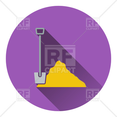 400x400 Construction Shovel And Sand Icon Royalty Free Vector Clip Art