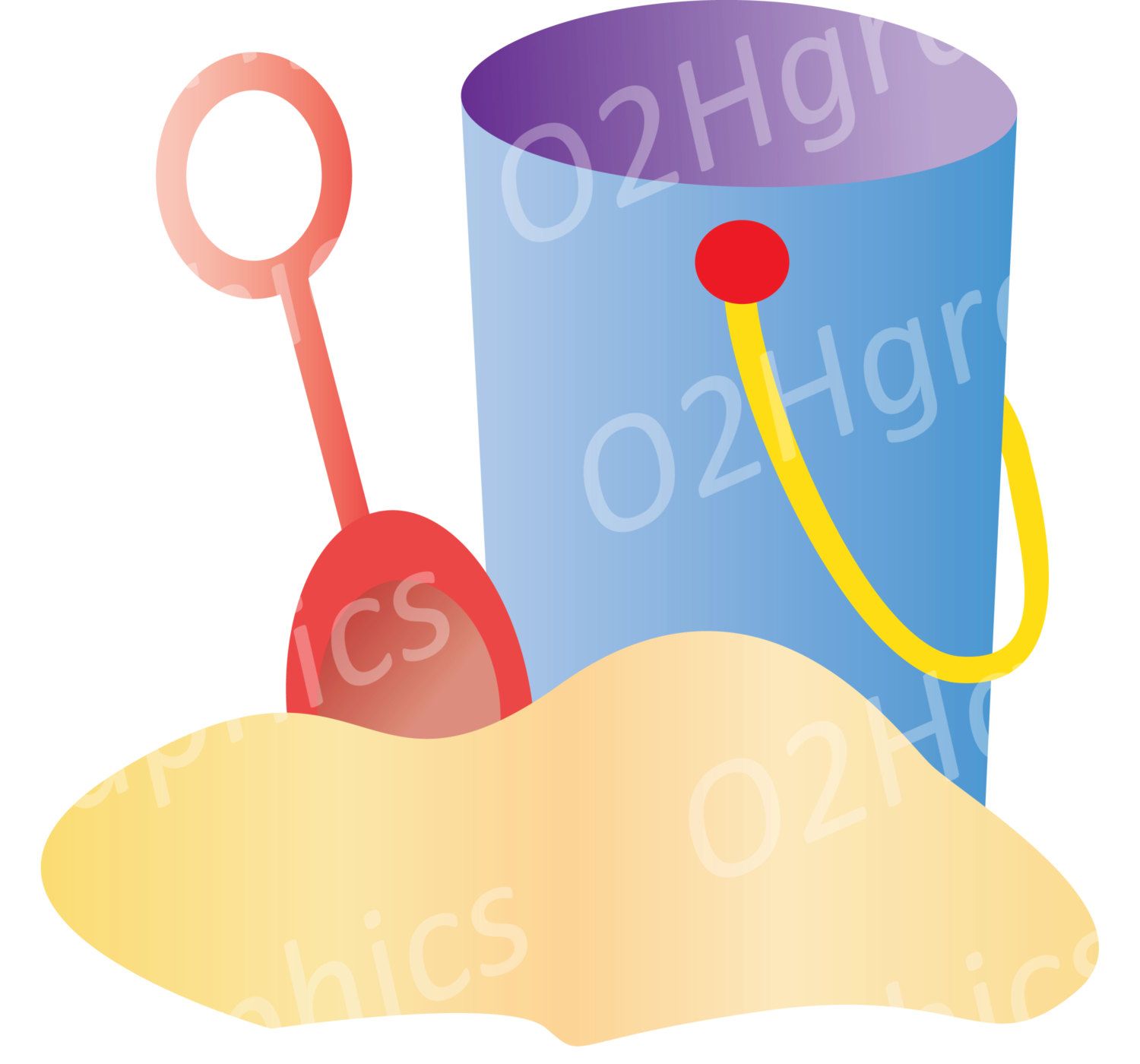 1500x1400 Bucket Clipart, Shovel Clip Art, Sand, Vector Clipart, Digital