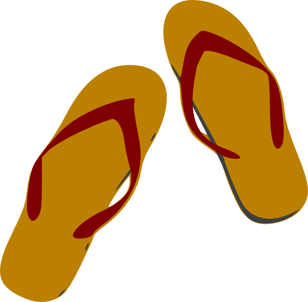 600x587 Flip Flop Sandals Clip Art