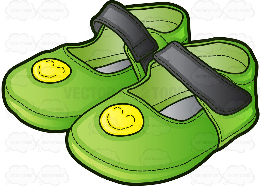1024x731 Green Sandals For Girls Cartoon Clipart Vector Toons