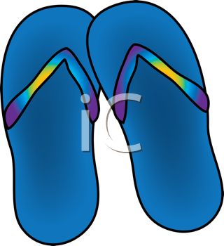 320x350 Picture Of A Pair Of Blue Flip Flop Sandals In A Vector Clip Art