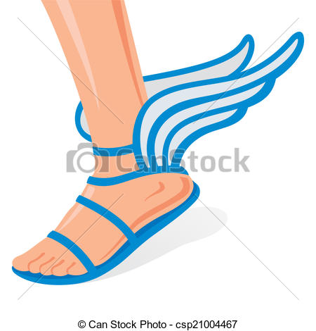 450x470 Winged Shoes. Winged Sandals For Men Leg On A White Clip Art