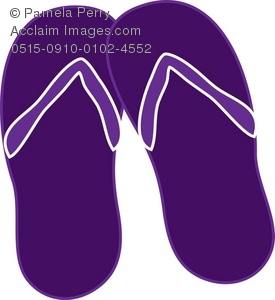 275x300 Clip Art Illustration Of A Pair Of Flip Flop Sandals