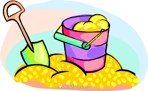 480x295 Shovel And Pail In A Sandbox Royalty Free Vector Clip Art