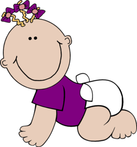 277x297 Purple Baby Crawling Clip Art