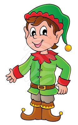 250x400 Cartoon Christmas Elves Clipart
